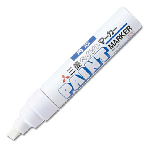 油性ﾍﾟｲﾝﾄﾏｰｶｰ 太字角芯 白 1本