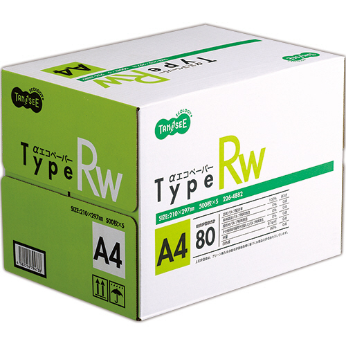 αｴｺﾍﾟｰﾊﾟｰ ﾀｲﾌﾟRW A4 1箱(2500枚:500枚x5冊)画像
