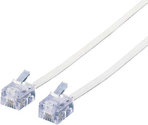 スリムモジュラーケーブル６極４芯　５ｍ　ホワイト画像