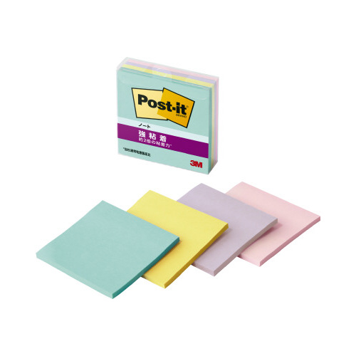 強粘着ノートマルチカラー５　７５×７５　４冊×５画像