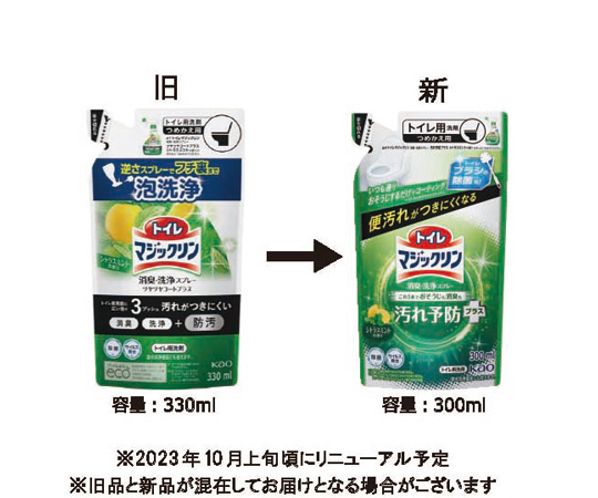 トイレマジックリン消臭洗浄汚れ予防プラスC詰替 24入/ケース フタの部分が開いた状態で、詰替用パッケージが全体的に見える。