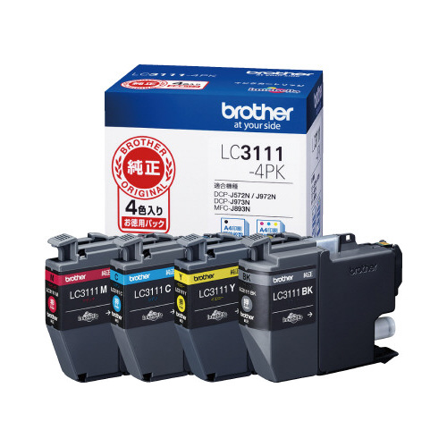 純正インク　ＬＣ３１１１－４ＰＫ　４色パック画像