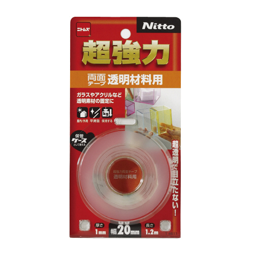 超強力両面ﾃｰﾌﾟ 透明材料用 20mm×1.2m 1巻画像