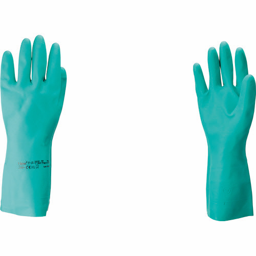 耐油･耐薬品ﾆﾄﾘﾙ手袋 ｱﾙﾌｧﾃｯｸ ｿﾙﾍﾞｯｸｽ 中厚手 Sｻｲｽﾞ ｸﾞﾘｰﾝ 1双画像