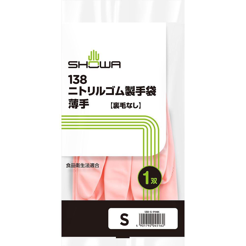 ニトリルゴム製手袋 薄手 S ピンク画像