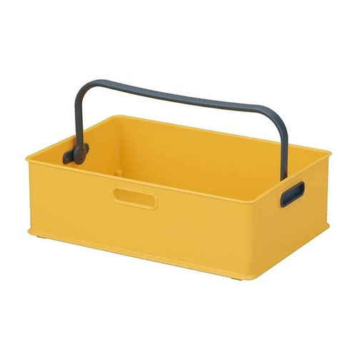 収納ボックス 持ち手付き 収納ケース squ+ インボックス M プラスチック イエロー画像