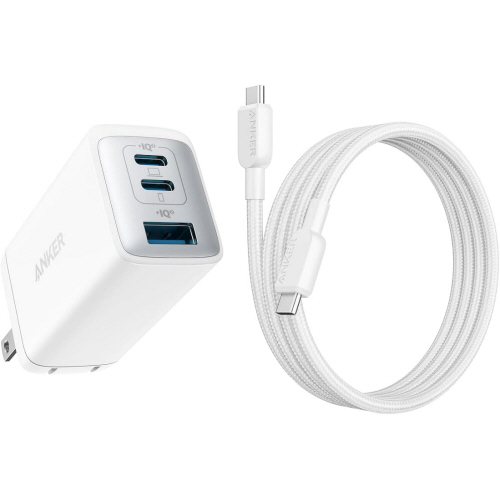 急速充電器 ANKER PowerPort III 3ﾎﾟｰﾄ 65W Pod USB-Cｹｰﾌﾞﾙ付 ﾎﾜｲﾄ 1個