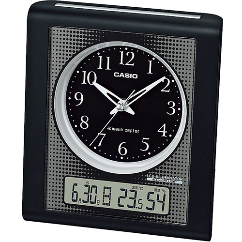 夜見えﾗｲﾄ付電波置時計 温湿度計付 ﾌﾞﾗｯｸ 1台