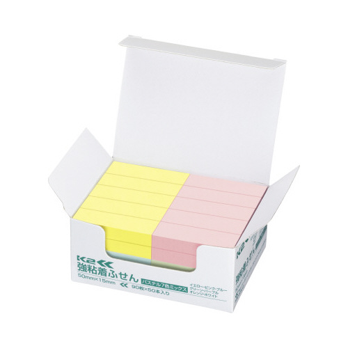 強粘着ふせん　Ｋ２　５０×１５　パステル混色５０冊画像