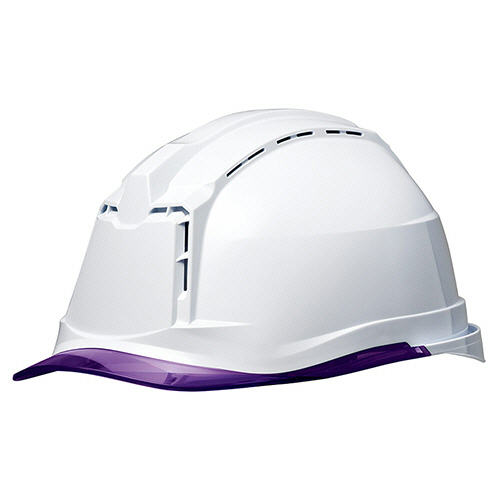 PC製ﾍﾙﾒｯﾄ(αﾗｲﾅｰ･ｸﾘｱﾊﾞｲｻﾞｰ･通気孔) ﾎﾜｲﾄ/ﾊﾟｰﾌﾟﾙ 1個画像