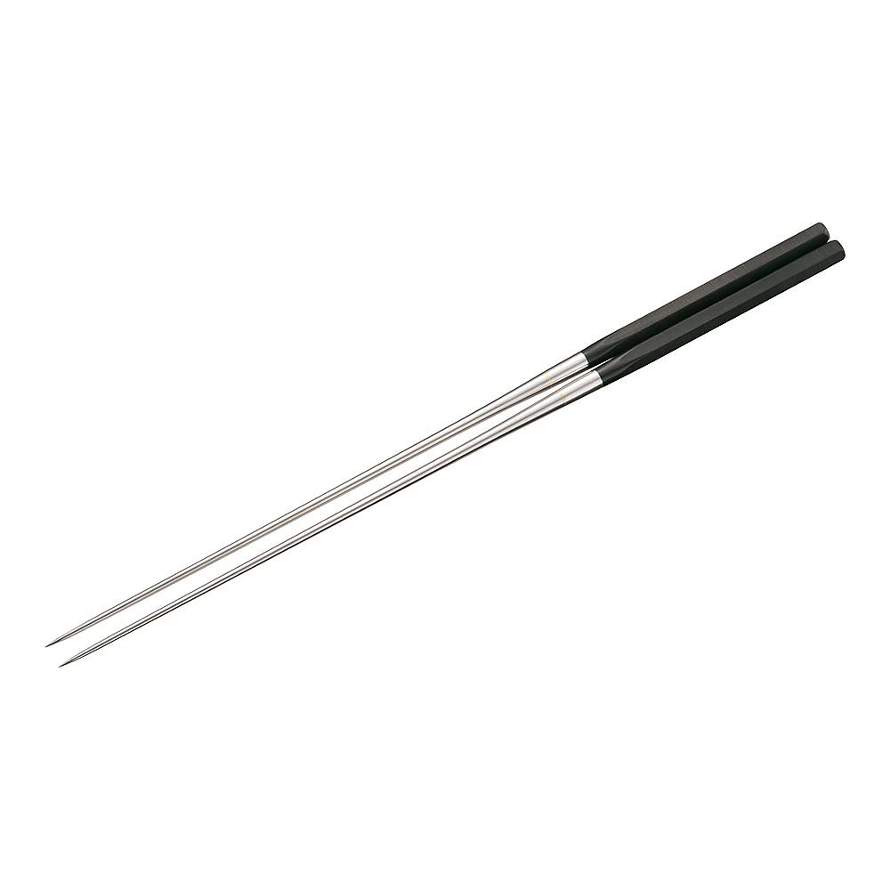 本焼ステンレス黒合板 六角柄盛箸 2124 240mm