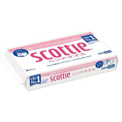 ｽｺｯﾃｨ ﾊﾝﾄﾞﾀｵﾙ100 100組/ﾊﾟｯｸ 1ｾｯﾄ(60ﾊﾟｯｸ)画像