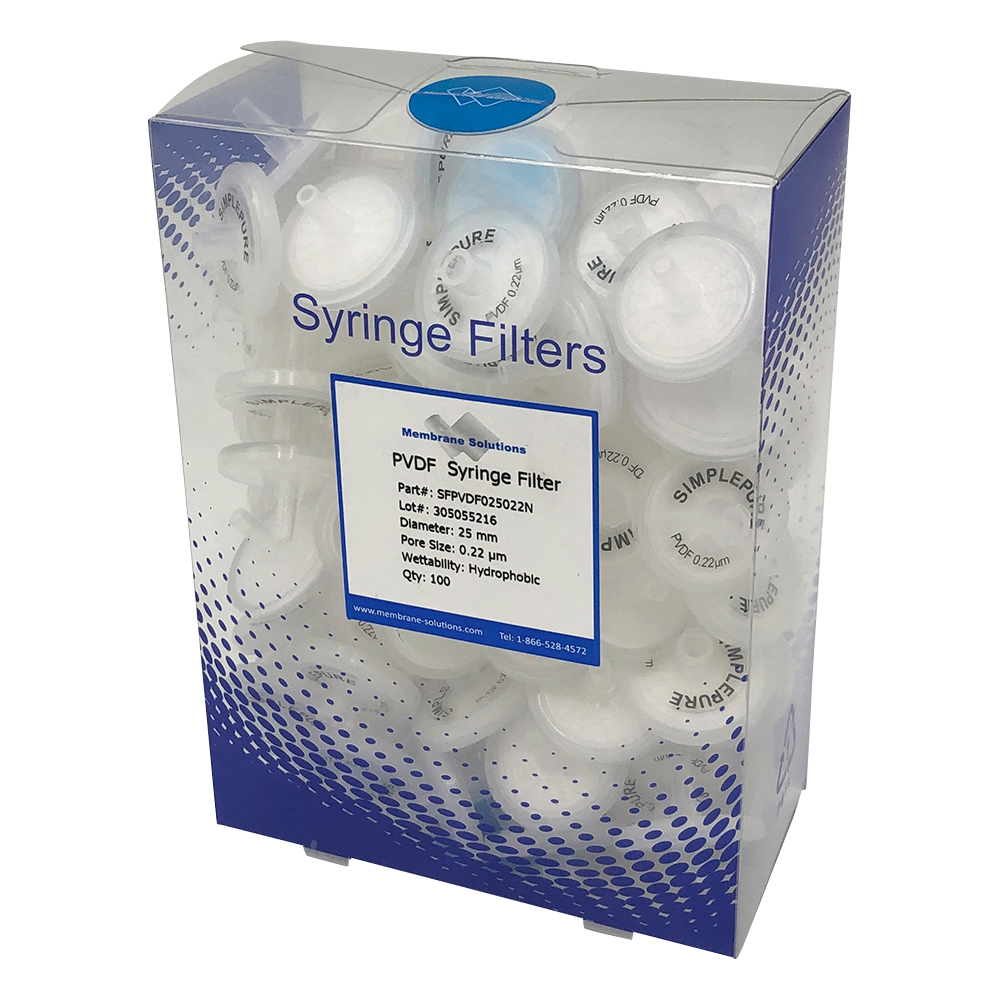 シリンジフィルター（疎水性）PVDF φ25mm/φ0.22μm 1箱（100個入）画像