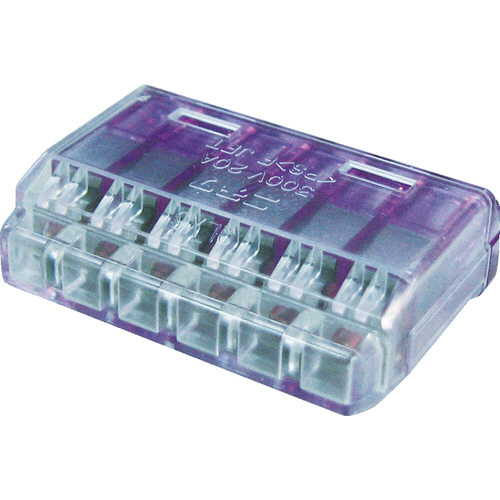 ｸｲｯｸﾛｯｸ 差込形電線ｺﾈｸﾀ 極数6 紫透明 1箱(20個)画像
