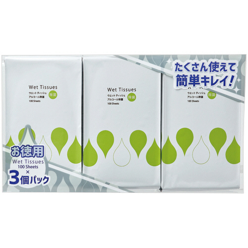 ｱﾙｺｰﾙ除菌ｳｴｯﾄﾃｨｯｼｭ ﾎﾞﾄﾙ詰替 1袋(300枚:100枚×3ﾊﾟｯｸ)画像