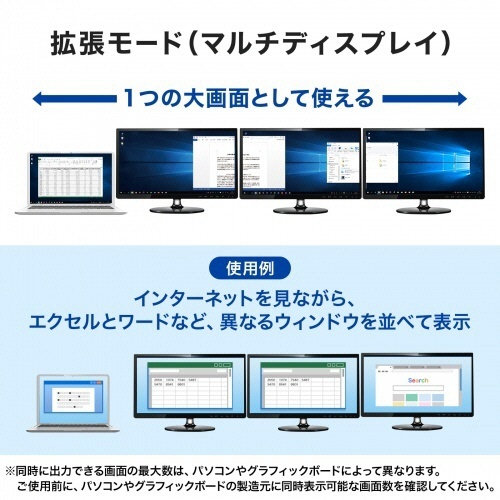 USB　TypeC-HDMI変換アダプタ(3ポート/4K対応)　50cm(RoHS指令10準拠)　1個 ケーブルが直線的に配置された状態で、コネクタ部分が明瞭に見える様子