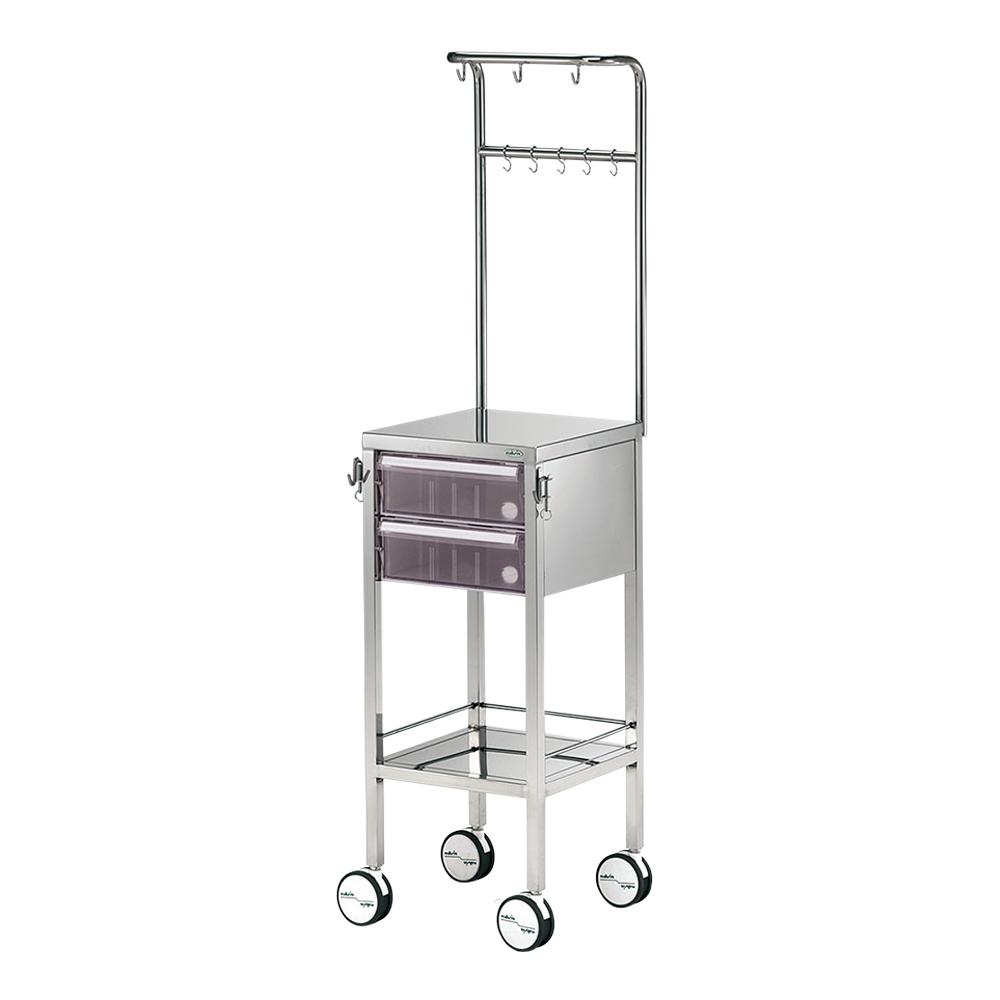 小型点滴処置車（樹脂引出し） 引出2段