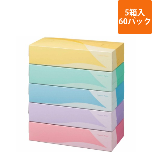 ティッシュペーパー　5colors　200組/箱　1セット(300箱:5箱×60パック)画像