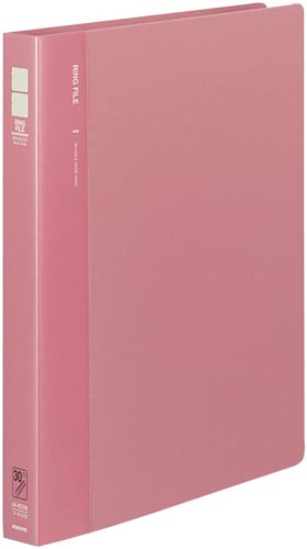 ３０穴リングファイル　桃　Ａ４縦背幅３３ｍｍ１０冊