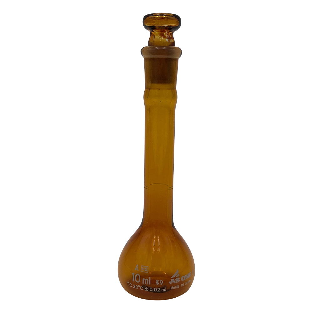 高精度メスフラスコ　茶　10mL画像
