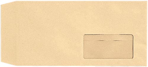 窓付封筒テープ付　長３　クラフト　８５ｇ　１００枚画像