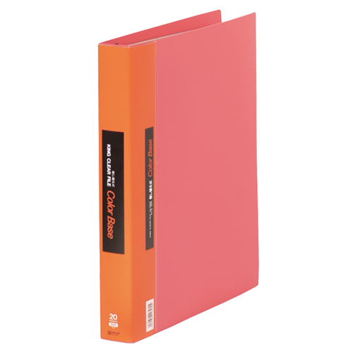 ｸﾘｱｰﾌｧｲﾙ ｶﾗｰﾍﾞｰｽ 差し替え式 A4ﾀﾃ 30穴 15ﾎﾟｹｯﾄ付属 背幅40mm 赤 1冊画像