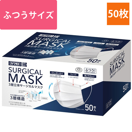 3層立体サージカルマスク　1箱(50枚)画像