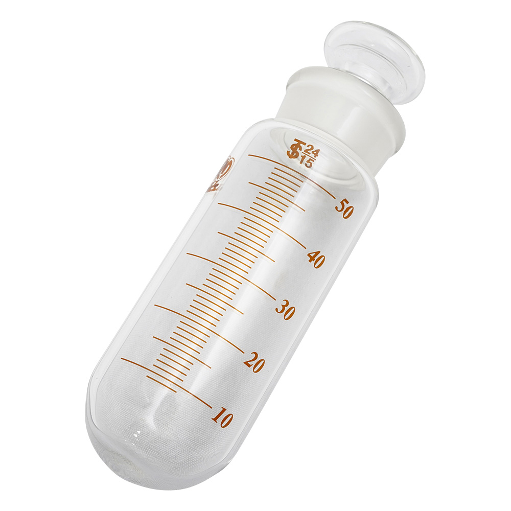 共栓試験管・遠沈管（浸透焼付目盛付き） 50mL 丸底 1箱（10本入）画像