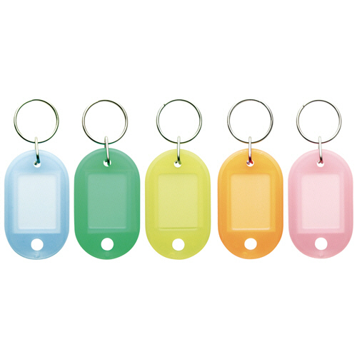 ｷｰﾎﾙﾀﾞｰ名札 小 両面 5色(各色1個)/ﾊﾟｯｸ 1ｾｯﾄ(50個:5個×10ﾊﾟｯｸ)画像