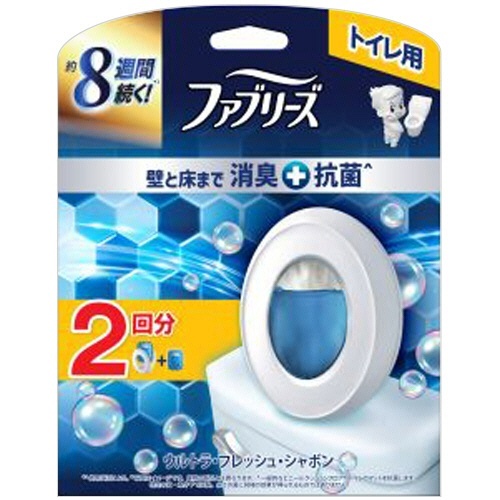 ファブリーズ トイレ用消臭剤+抗菌 ウルトラ・フレッシュ・シャボン (本体+詰替1個) 1パック画像