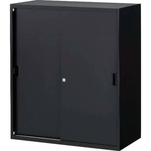 ﾕﾆｯﾄ型壁面書庫 ｽﾁｰﾙ引違い 上･下置両用 W900×D450×H1050mm ﾌﾞﾗｯｸ 1台
