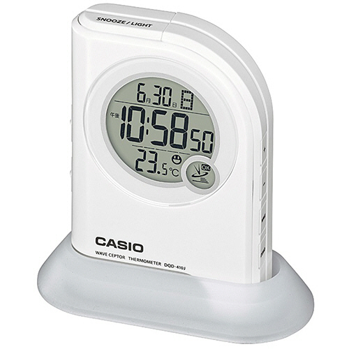 ﾃﾞｼﾞﾀﾙ電波置時計 温度計･LEDﾗｲﾄ付 ﾎﾜｲﾄ 1台