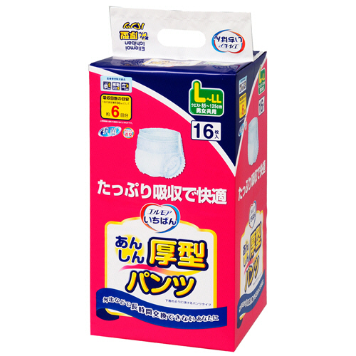 ｴﾙﾓｱ いちばん あんしん厚型ﾊﾟﾝﾂ L~LL 1ﾊﾟｯｸ(16枚)画像