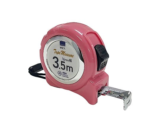 WIZ’A　ロック付きメジャー（JIS付）　3.5m×16mm　ピンク
