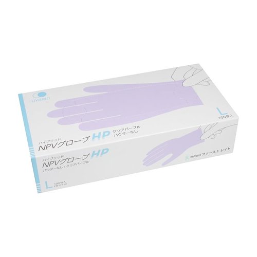 塩ビ手袋 FR-6712 ハイブリッドNPVグローブHP L 100枚入 ファーストレイト画像