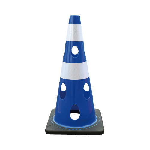 穴あきコーン　反射ホワイト　ブルー画像