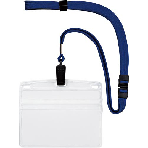 吊り下げ名札クリップ式ヨコ特大サイズ１０個　青画像