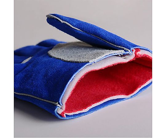 [XL] 手袋(溶接用･牛革) 厚手の牛革素材で作られた溶接用の手袋が平置きされている様子