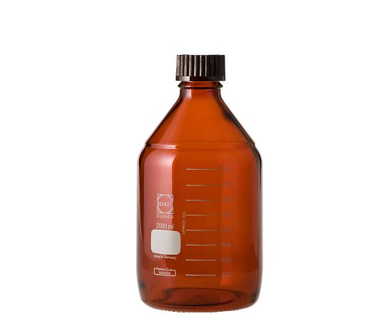 ねじ口びん（メジュームびん）　茶褐色　赤キャップ付　2L画像