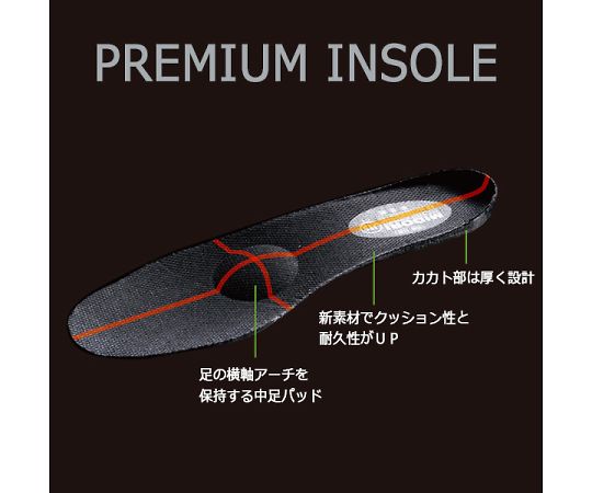 JIS規格　安全靴　プレミアム ハイ・ベルデ　PRM210　グレイ　24.0 側面から見た、柔らかなグレイの安全靴の横姿