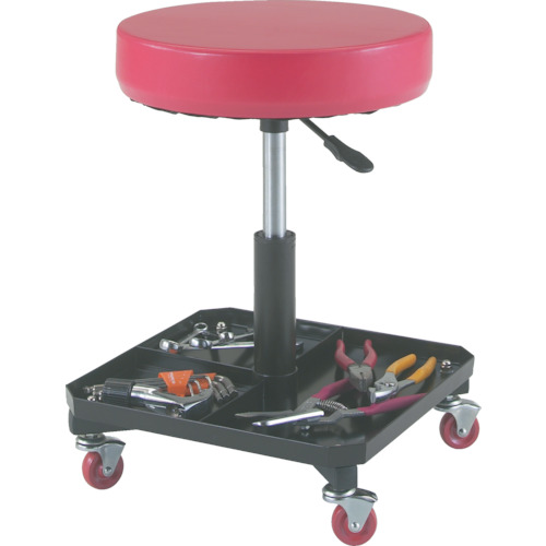 ＴＲＵＳＣＯ　工具入れ付作業椅子　Φ３７０×Ｈ４３０～５５５画像