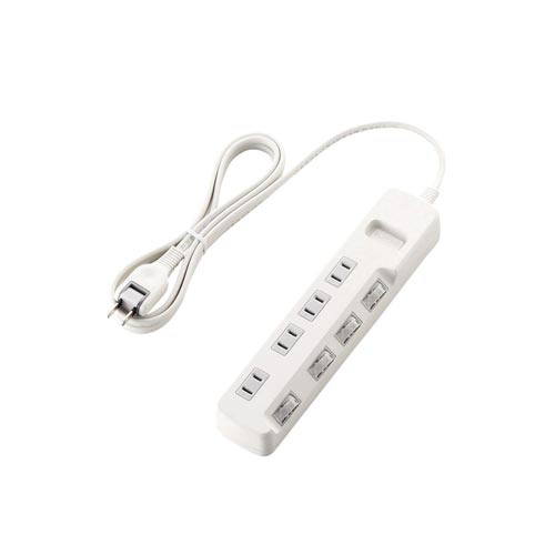 省エネタップ　個別スイッチ　４個口　２ｍ　ホワイト画像