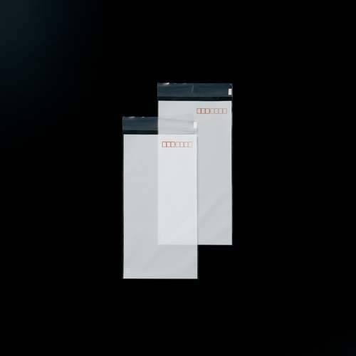 フィルム封筒長３号片面白郵便枠付テープ付５００枚画像