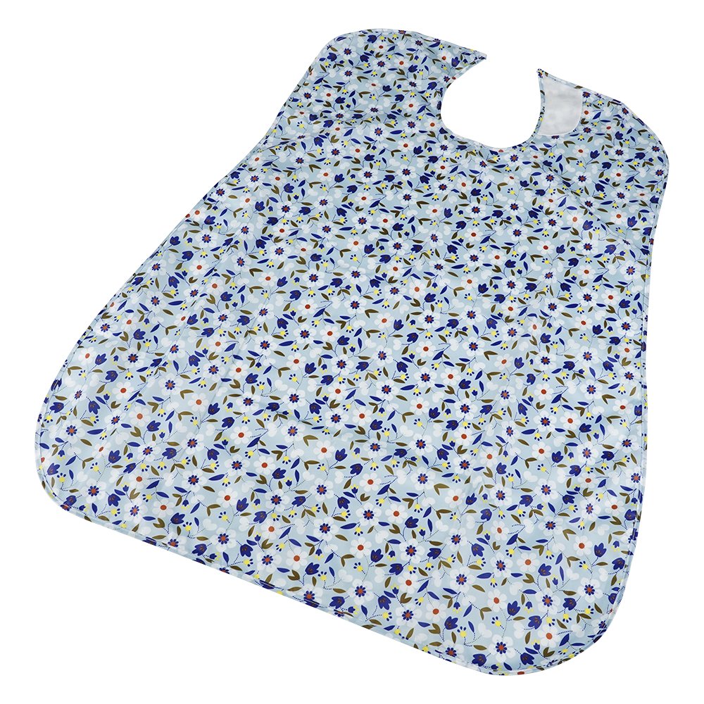 さわやか食事用エプロン 花びら ブルー画像