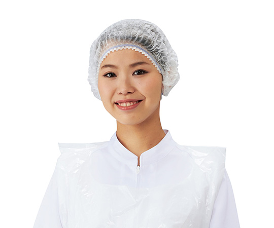 使い捨てカラーモブキャップ ホワイト 100枚入画像