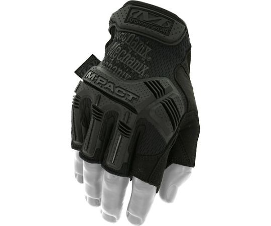 M-Pact　フィンガーレス　コバート　M 表面に滑らかな質感があり、指先が露出した手袋のクローズアップ