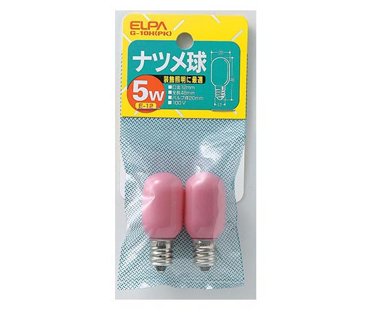 ナツメ球 5W 2個 ピンク画像