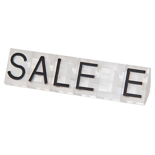 陳列備品 ニュープライスキューブ補充L用(5セット) 透明/黒 SALE 友屋 透明と黒のパーツが交互に配置された、補充用の商品のセット