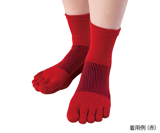 3Dエアメッシュソックス（5本指ソックス）　ミドル丈　橙