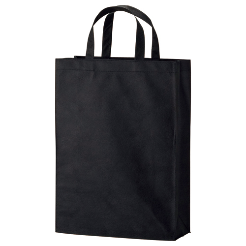 不織布ﾊﾞｯｸﾞ 中 ﾖｺ320×ﾀﾃ450×ﾏﾁ幅120mm ﾌﾞﾗｯｸ 1ﾊﾟｯｸ(10枚)画像